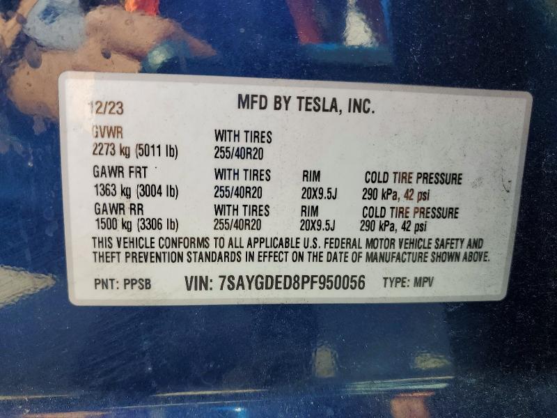 Продаж на аукціоні авто 2023 Tesla Model Y, vin: 7SAYGDED8PF950056, номер лоту: 65723586