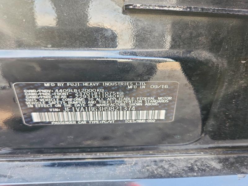 Aukcja sprzedaży 2017 Subaru Wrx, vin: JF1VA1B63H9821374, numer aukcji: 66118006