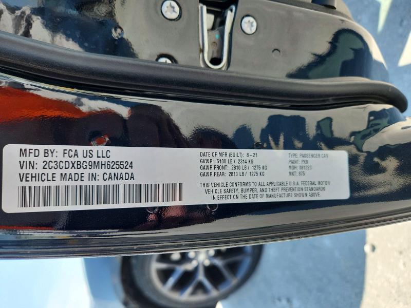 Aukcja sprzedaży 2021 Dodge Charger, vin: 2C3CDXBG9MH625524, numer aukcji: 62944746