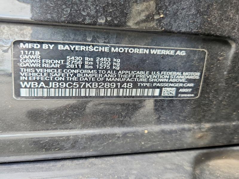 2019 Bmw M550xi მანქანა იყიდება აუქციონზე, vin: WBAJB9C57KB289148, აუქციონის ნომერი: 65170206