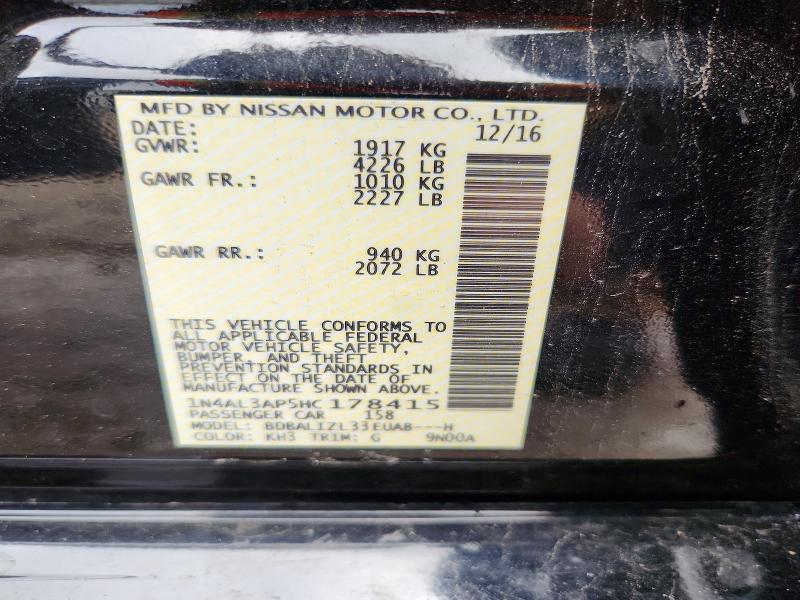 Продажа на аукционе авто 2017 Nissan Altima, vin: 1N4AL3AP5HC178415, номер лота: 63964886