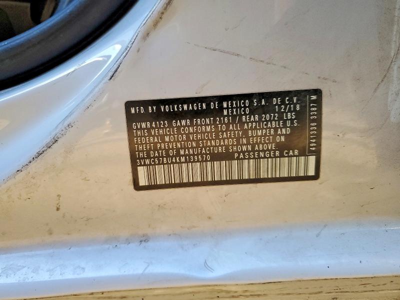 Продаж на аукціоні авто 2019 Volkswagen Jetta, vin: 3VWC57BU4KM139570, номер лоту: 64405846