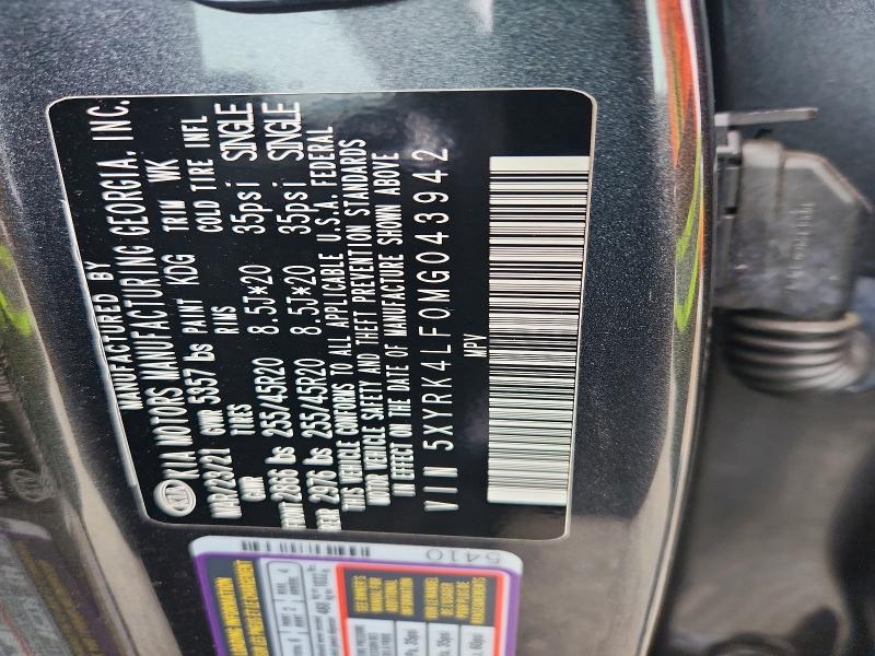 64144696 :رقم المزاد ، 5XYRK4LF0MG043942 vin ، 2021 Kia Sorento مزاد بيع