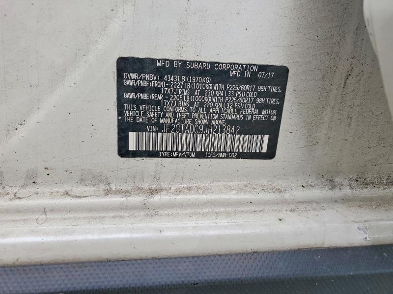 Aukcja sprzedaży 2018 Subaru Crosstrek, vin: JF2GTADC9JH213842, numer aukcji: 66586116