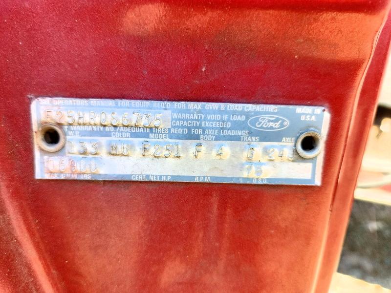 Aukcja sprzedaży 1973 Ford F250, vin: F25HRQ66735, numer aukcji: 64078216