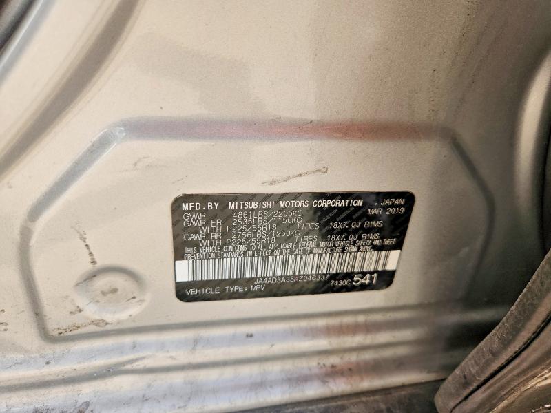 Aukcja sprzedaży 2019 Mitsubishi Outlander, vin: JA4AD3A35KZ046337, numer aukcji: 65743066