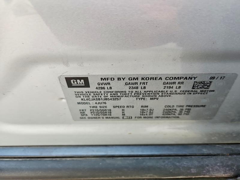Продаж на аукціоні авто 2018 Buick Encore, vin: KL4CJASB1JB543257, номер лоту: 66542876