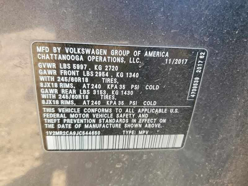 Aukcja sprzedaży 2018 Volkswagen Atlas, vin: 1V2MR2CA9JC544650, numer aukcji: 63781286