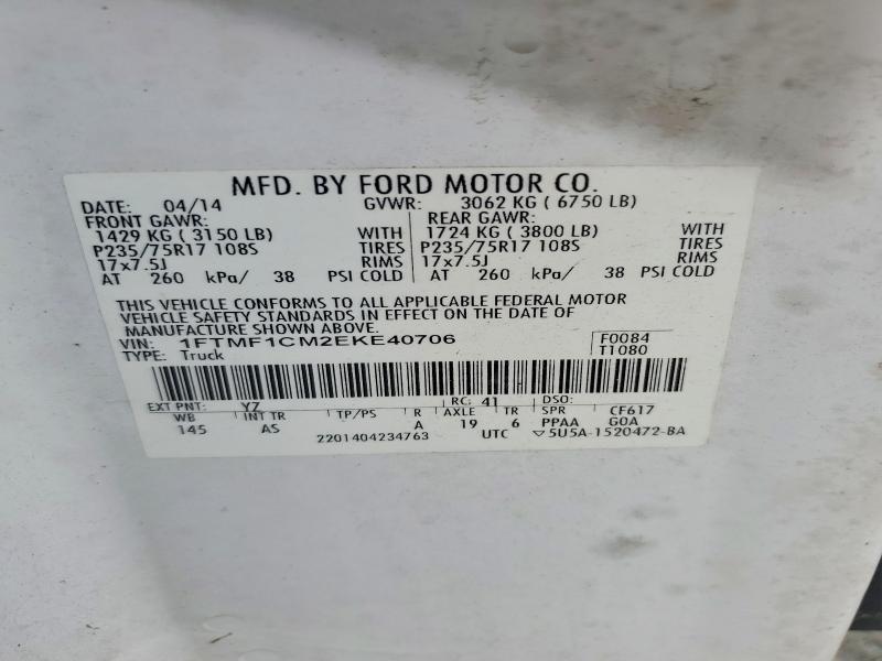 Продажа на аукционе авто 2014 Ford F150, vin: 1FTMF1CM2EKE40706, номер лота: 62705546