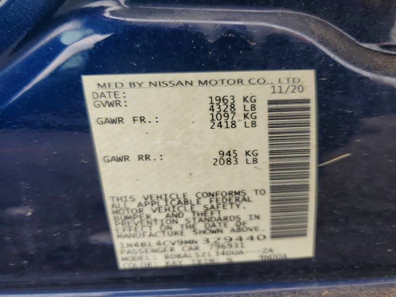 Продажа на аукционе авто 2021 Nissan Altima, vin: 1N4BL4CV9MN329440, номер лота: 64036636