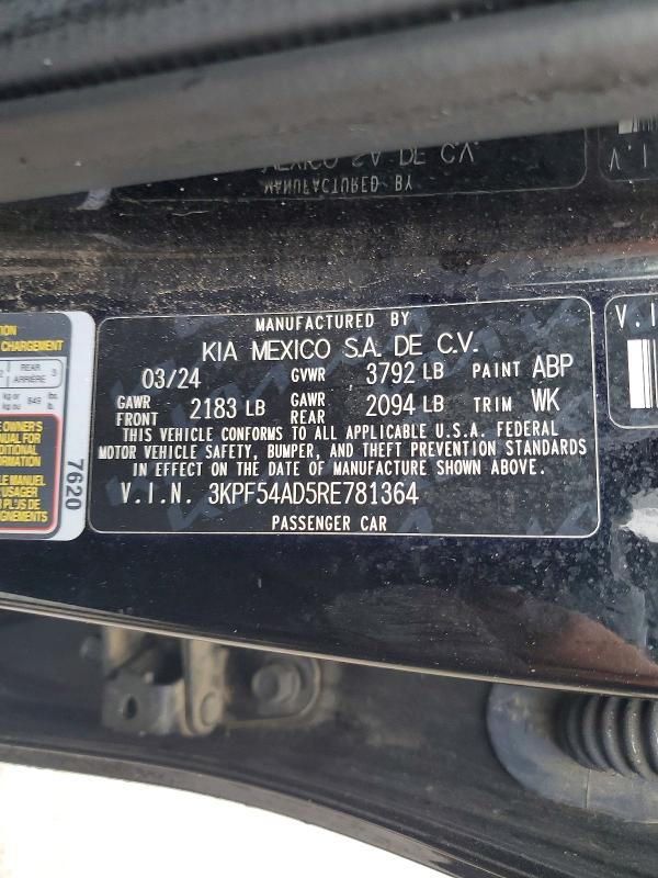 Продаж на аукціоні авто 2024 Kia Forte, vin: 3KPF54AD5RE781364, номер лоту: 65487926