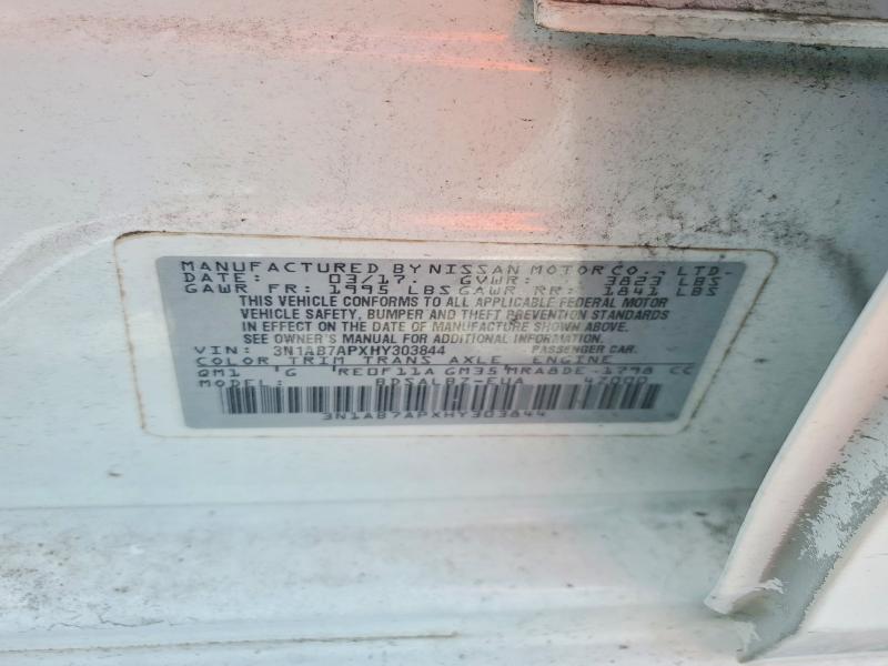Aukcja sprzedaży 2017 Nissan Sentra, vin: 3N1AB7APXHY303844, numer aukcji: 66348676