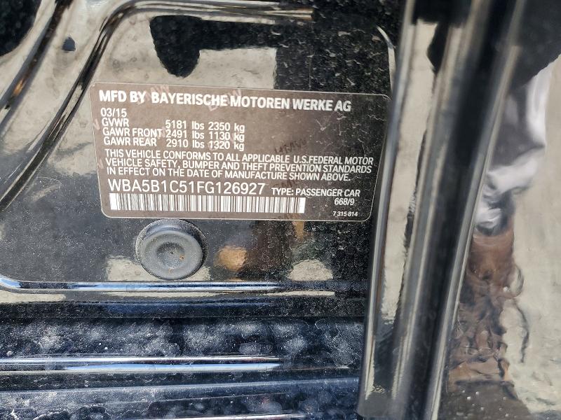 Продаж на аукціоні авто 2015 Bmw 535, vin: WBA5B1C51FG126927, номер лоту: 61965606