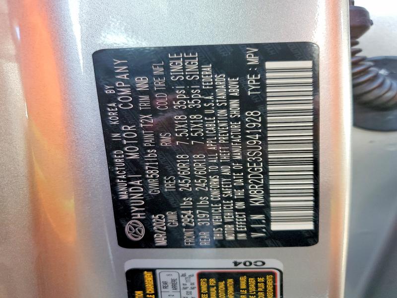 2025 Hyundai Palisade მანქანა იყიდება აუქციონზე, vin: KM8R2DGE3SU941928, აუქციონის ნომერი: 63584746