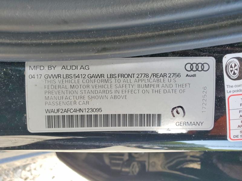 2017 Audi A6 მანქანა იყიდება აუქციონზე, vin: WAUF2AFC4HN123095, აუქციონის ნომერი: 63849246