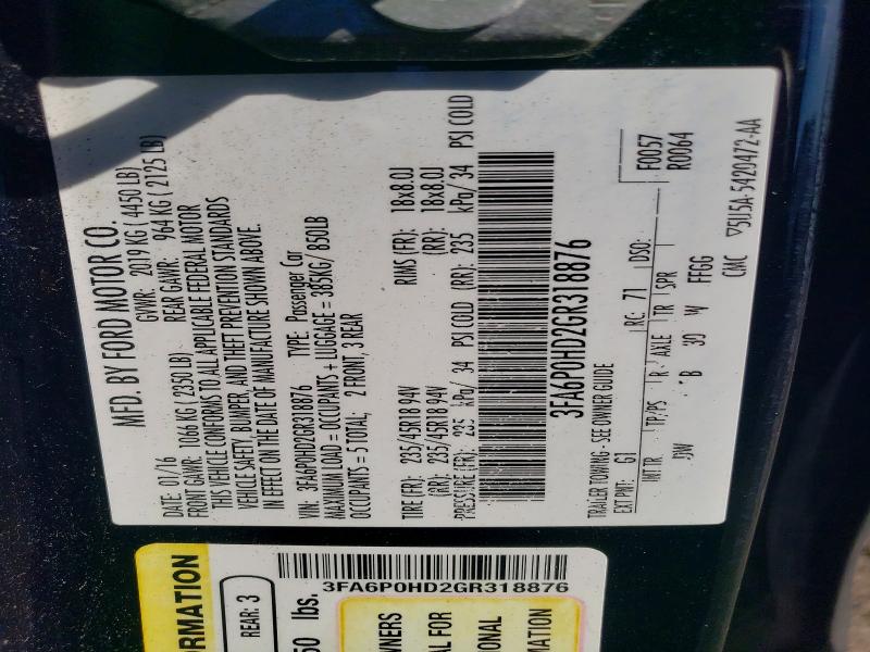 Продажа на аукционе авто 2016 Ford Fusion, vin: 3FA6P0HD2GR318876, номер лота: 66119946