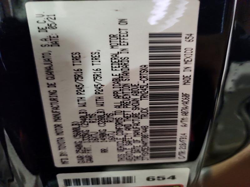 64128626 :رقم المزاد ، 3TYSX5EN4MT007448 vin ، 2021 Toyota Tacoma مزاد بيع