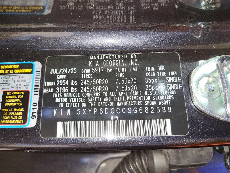 Продаж на аукціоні авто 2025 Kia Telluride, vin: 5XYP6DGC0SG682539, номер лоту: 66747276
