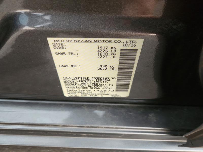 Продажа на аукционе авто 2017 Nissan Altima, vin: 1N4AL3AP2HC141872, номер лота: 63444766