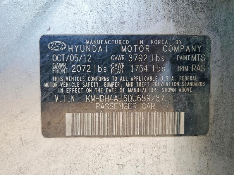Aukcja sprzedaży 2013 Hyundai Elantra, vin: KMHDH4AE6DU659237, numer aukcji: 66397236