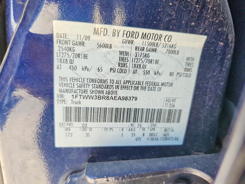 Продаж на аукціоні авто 2010 Ford F350, vin: 1FTWW3BR8AEA98379, номер лоту: 65292426