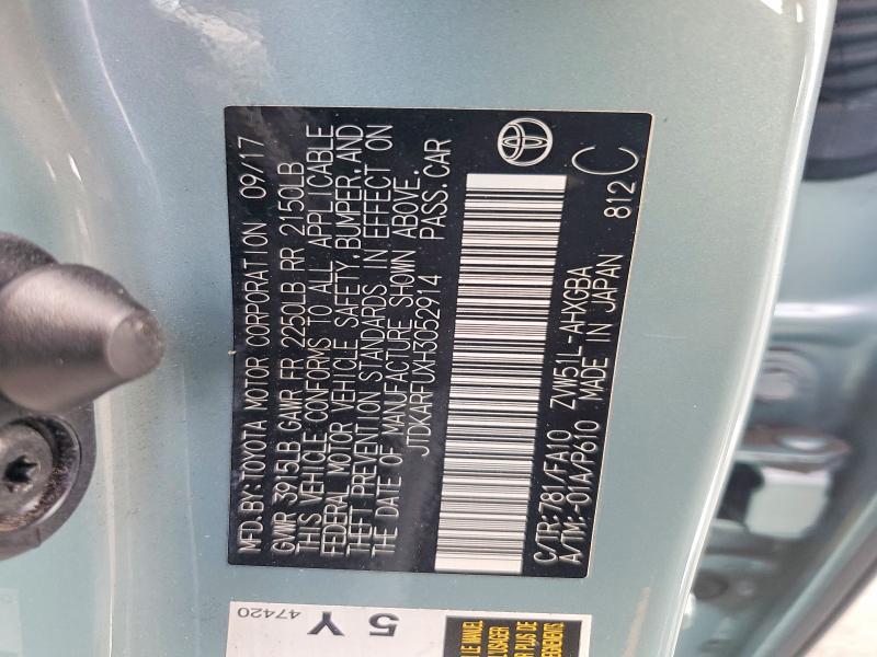 Продажа на аукционе авто 2017 Toyota Prius, vin: JTDKARFUXH3052914, номер лота: 64694376