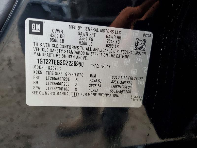 Продаж на аукціоні авто 2016 Gmc Sierra, vin: 1GT22TEG2GZ230980, номер лоту: 65353036