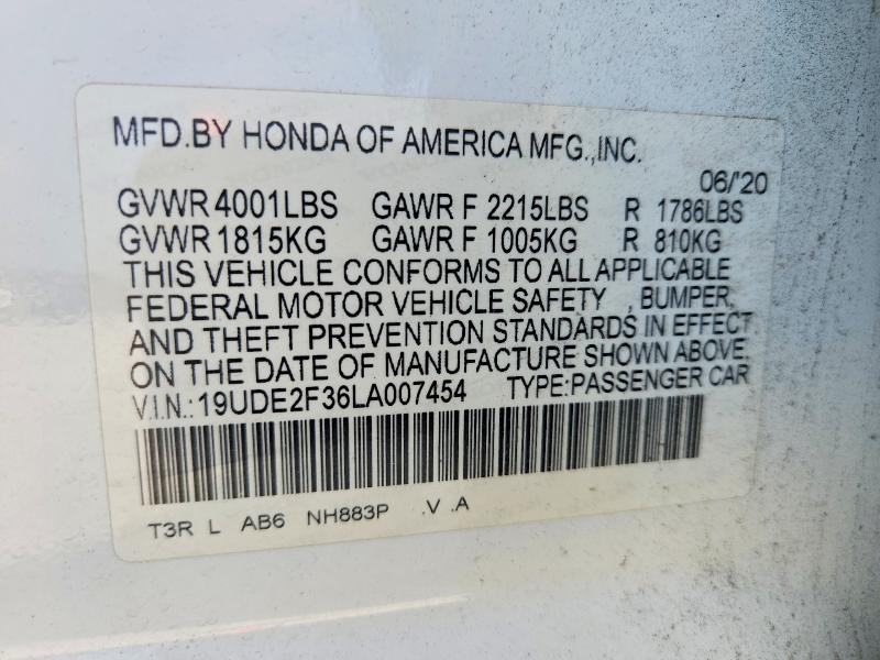 Продажа на аукционе авто 2020 Acura Ilx, vin: 19UDE2F36LA007454, номер лота: 66293266