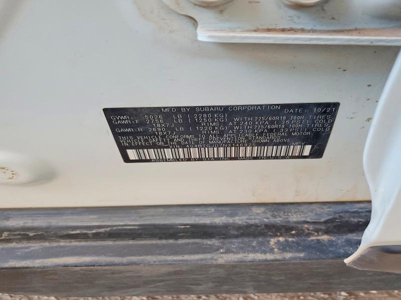 Aukcja sprzedaży 2022 Subaru Outback, vin: 4S4BTGJD7N3146925, numer aukcji: 64963656