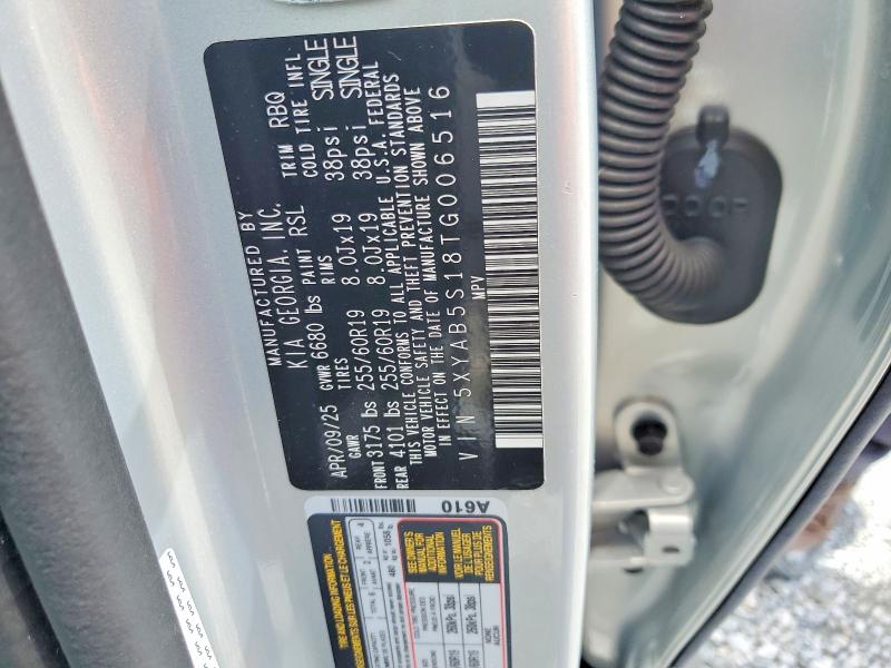 2026 Kia Ev9 მანქანა იყიდება აუქციონზე, vin: 5XYAB5S18TG006516, აუქციონის ნომერი: 63836196