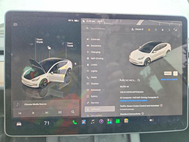 66066716 :رقم المزاد ، 5YJ3E1EA4PF542333 vin ، 2023 Tesla Model 3 مزاد بيع