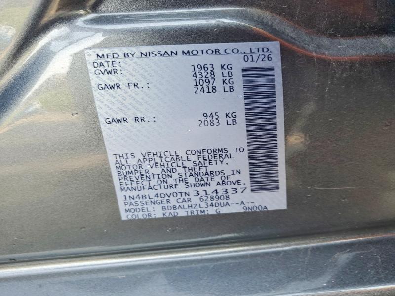 Aukcja sprzedaży 2026 Nissan Altima, vin: 1N4BL4DV0TN314337, numer aukcji: 66588176