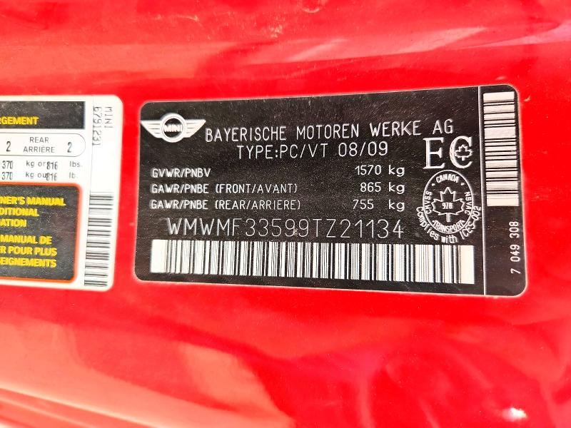 Продажа на аукционе авто 2009 Mini Cooper, vin: WMWMF33599TZ21134, номер лота: 63833936