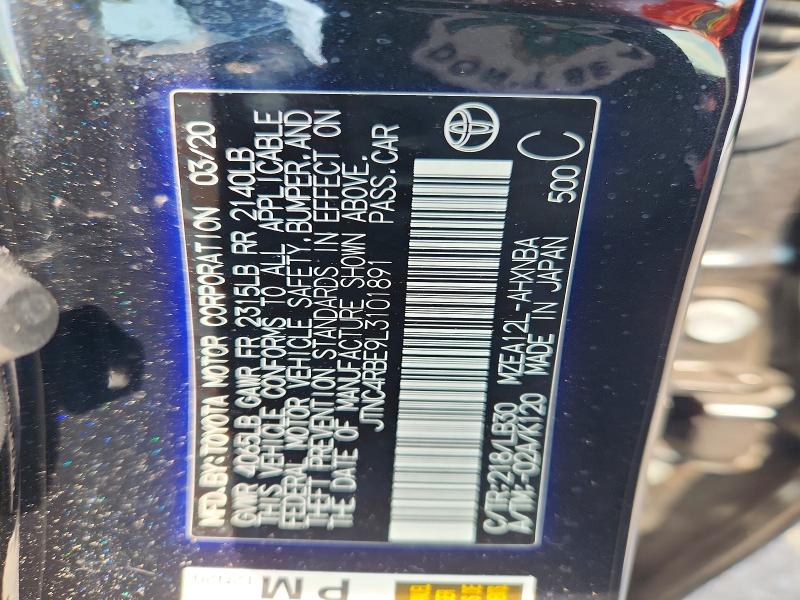 64004836 :رقم المزاد ، JTNC4RBE9L3101891 vin ، 2020 Toyota Corolla مزاد بيع