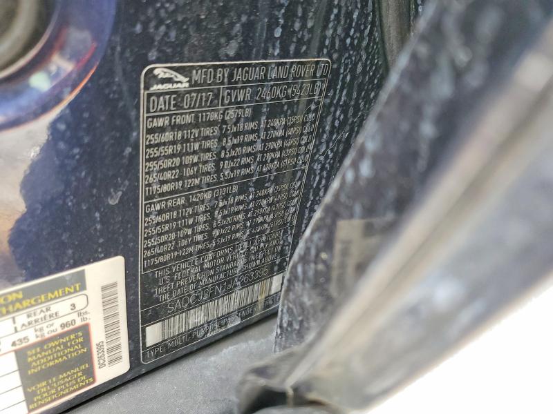 Aukcja sprzedaży 2018 Jaguar F-pace, vin: SADCJ2FN1JA263395, numer aukcji: 63802166