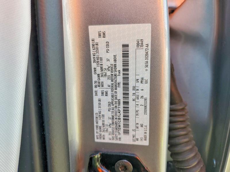 Aukcja sprzedaży 2020 Ford F150, vin: 1FTEW1CB1LKF11605, numer aukcji: 64680696