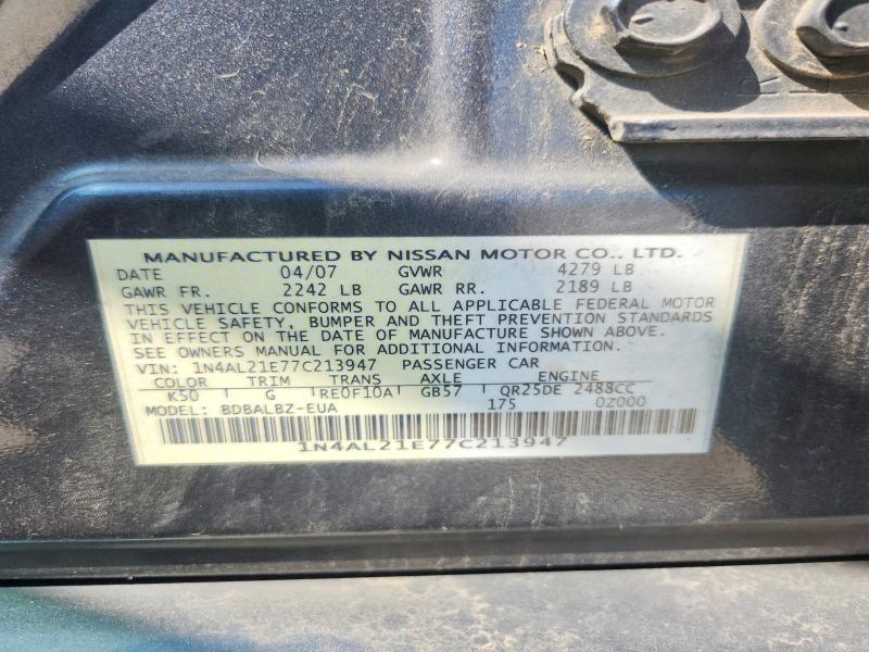 Продаж на аукціоні авто 2007 Nissan Altima, vin: 1N4AL21E77C213947, номер лоту: 63908236