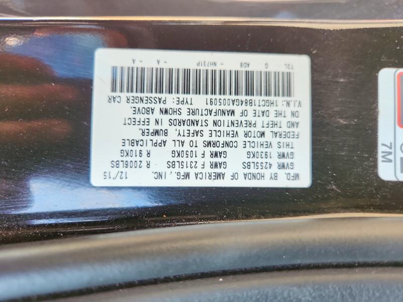 Aukcja sprzedaży 2016 Honda Accord, vin: 1HGCT1B84GA005091, numer aukcji: 67109146