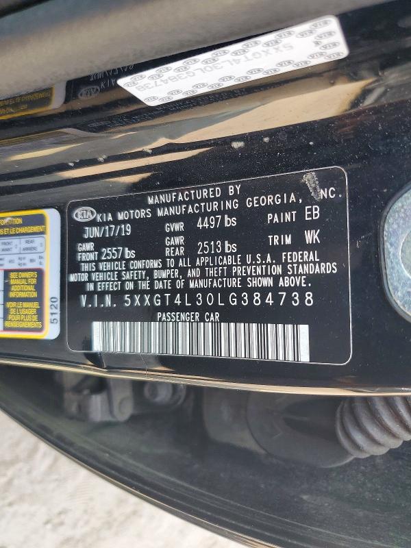 65632396 :رقم المزاد ، 5XXGT4L30LG384738 vin ، 2020 Kia Optima مزاد بيع