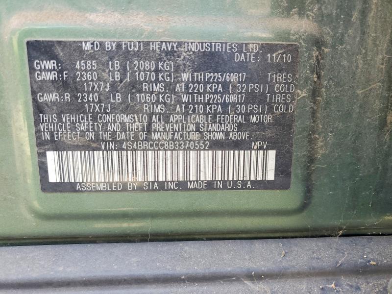 Auction sale of the 2011 Subaru Outback, vin: 4S4BRCCC8B3370552, lot number: 63811576