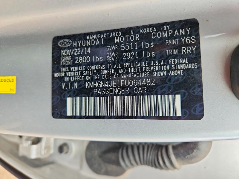 Aukcja sprzedaży 2015 Hyundai Genesis, vin: KMHGN4JE1FU064482, numer aukcji: 64116296