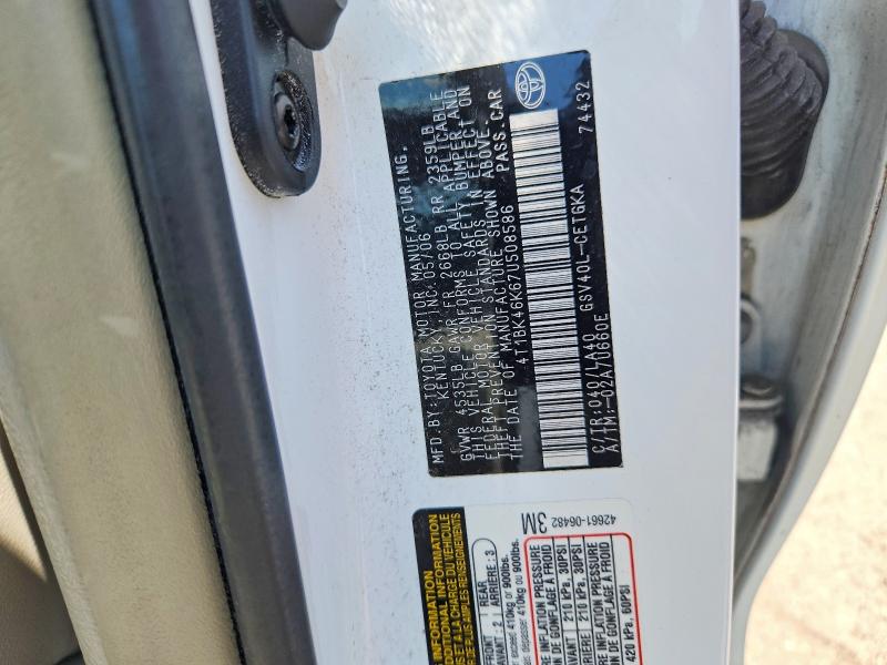 Продаж на аукціоні авто 2007 Toyota Camry, vin: 4T1BK46K67U508586, номер лоту: 63933076