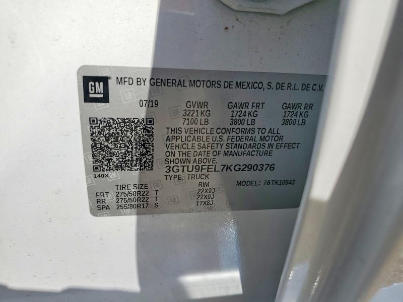 Продажа на аукционе авто 2019 Gmc Sierra, vin: 3GTU9FEL7KG290376, номер лота: 63502026