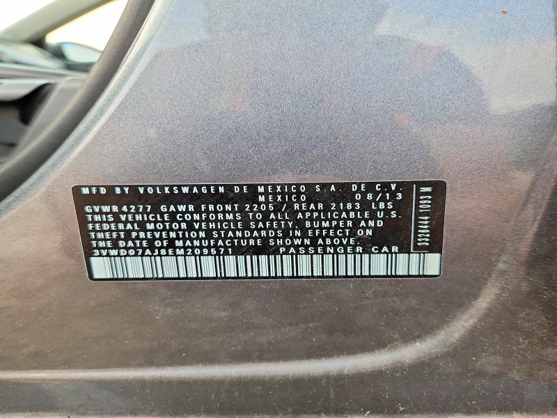Продаж на аукціоні авто 2014 Volkswagen Jetta, vin: 3VWD07AJ8EM209571, номер лоту: 64318766