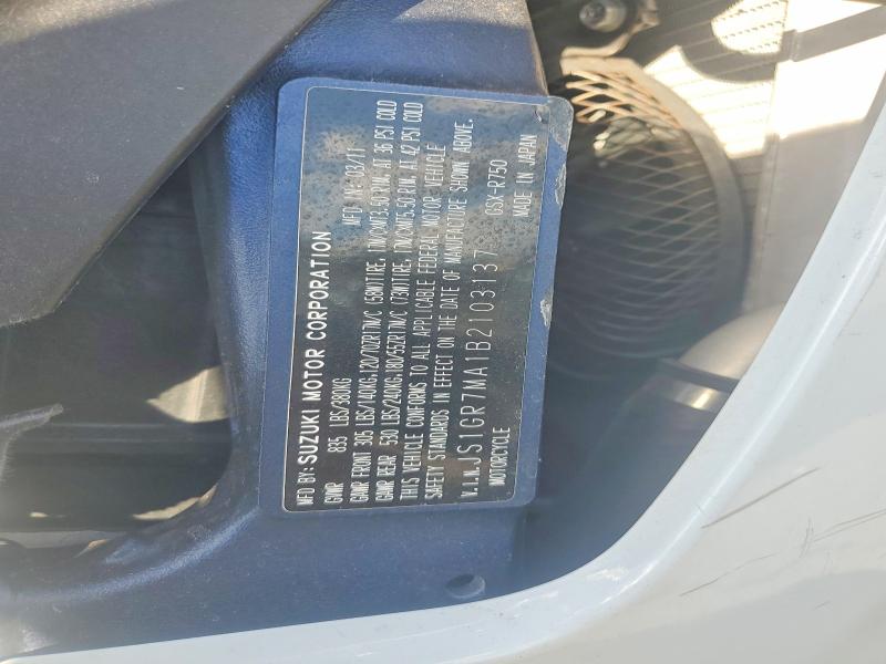 Aukcja sprzedaży 2011 Suzuki Gsx750, vin: JS1GR7MA1B2103137, numer aukcji: 66288416