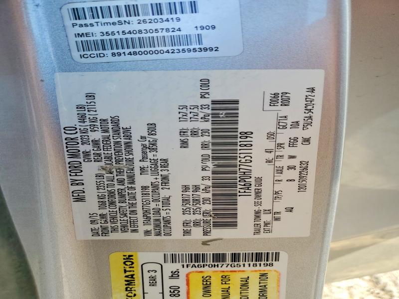 2016 Ford Fusion მანქანა იყიდება აუქციონზე, vin: 1FA6P0H77G5118198, აუქციონის ნომერი: 64012996