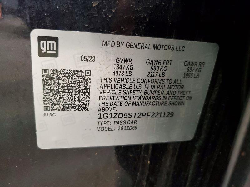 66201776 :رقم المزاد ، 1G1ZD5ST2PF221129 vin ، 2023 Chevrolet Malibu مزاد بيع