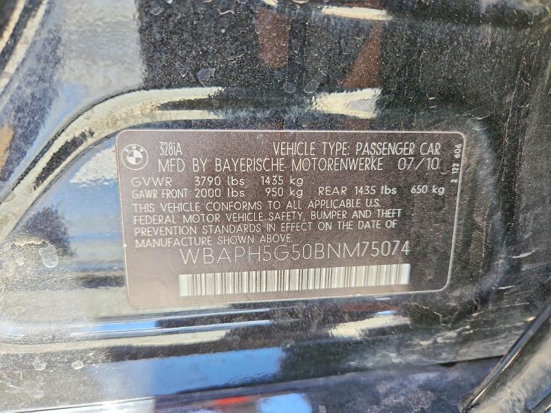 65301646 :رقم المزاد ، WBAPH5G50BNM75074 vin ، 2011 Bmw 328 مزاد بيع