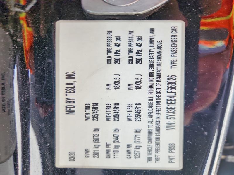Auction sale of the 2020 Tesla Model 3, vin: 5YJ3E1EB4LF663026, lot number: 66385716