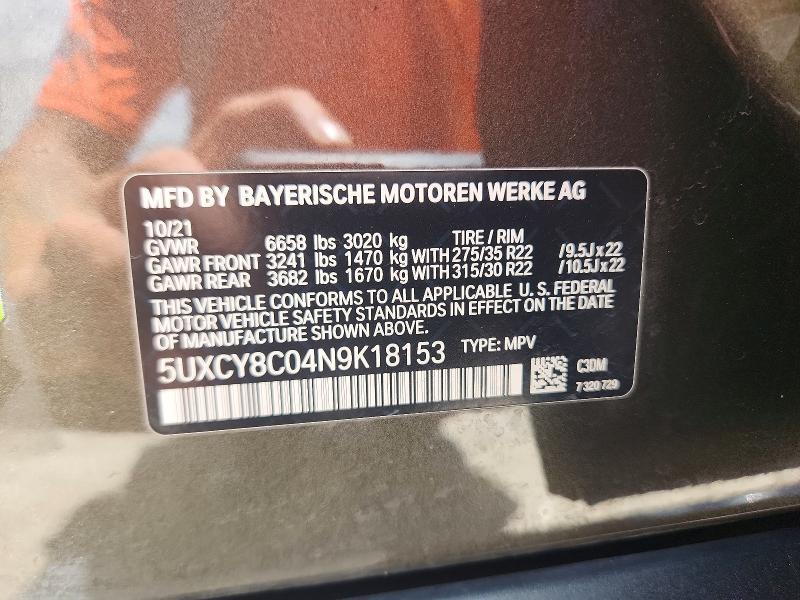 Aukcja sprzedaży 2022 Bmw X6, vin: 5UXCY8C04N9K18153, numer aukcji: 64625076